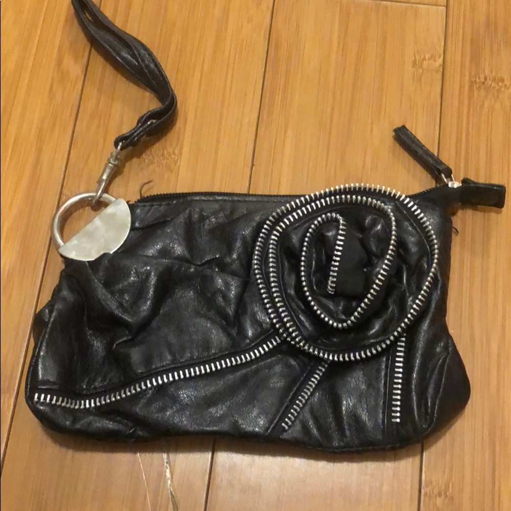 Chateau Black Zipper Wristlet Clutch, Wristlet